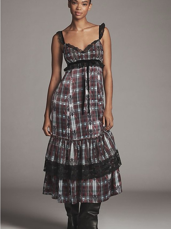 Anthropologie Dresses & Skirts - Anthropologie V-neck Lace Trim Midi Dress